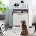 thumbnail image 2 of Infans Pet Feeding Station Furniture w/ Double Pull Out Dog Bowl Food Cabinet White, 2 of 7