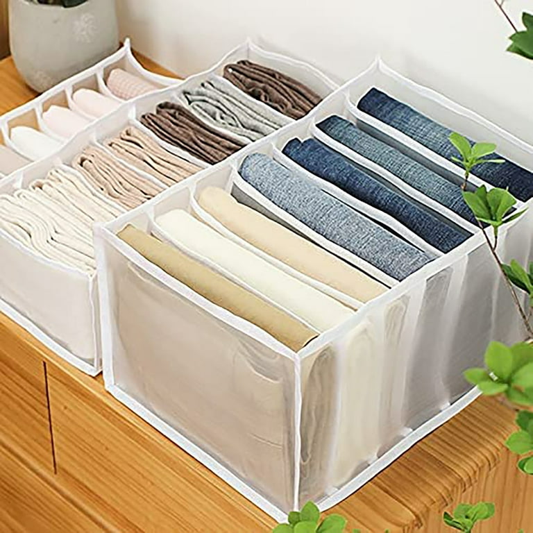 Jovati Wardrobe Clothes Organizer2PCS- Closet Organizers and Storage Baskets - Foldable, Easy to Clean, Save Space Clothing Storage Bins, Portable