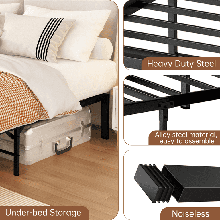 Baxluxe 15-inch oversized double bed frame, heavy-duty metal