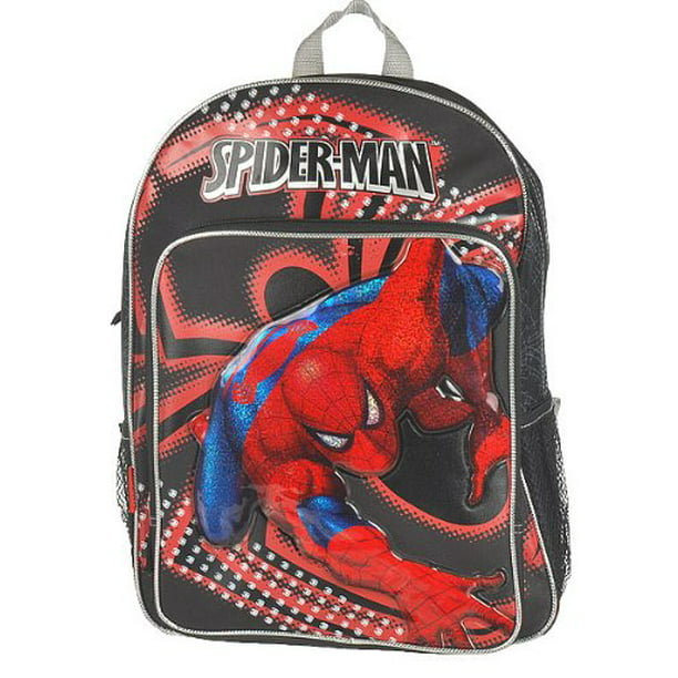 Spider-Man 16 inch Backpack - Black & Red, Adjustable, padded shoulder  straps for an ergonomic fit By Fast Forward