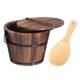 thumbnail image 1 of Cubo de arroz de madera, cubo Bibimbap coreano, cocina japonesa, cubo para Sushi, contenedor de almacenamiento de alimentos con, 1 of 5