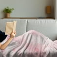 thumbnail image 3 of Pale Pink Soft Flannel Fleece Throw Blanket, Floral Background with Hazy Bubbles and Flower Romantic Flourishing Image, Cozy Plush for Indoor and Outdoor Use, 50" x 60", Pale Pink, by Ambesonne, 3 of 5
