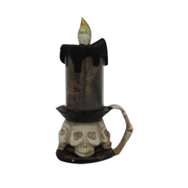 Halloween LED Electronic Candle Light Flameless Flickering Plastic Desktop Ornament for Home Room Party Decor
