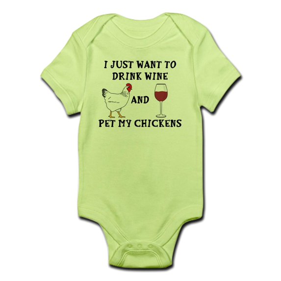 CafePress - Chickens And Wine - Baby Light Bodysuit