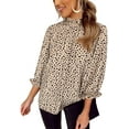 thumbnail image 1 of Hauts pour Femmes Décontracté Imprimé Floral Manches Longues Volanté Blouse Babydoll Ample Tunique, 1 of 5