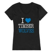 W Republic  Northwood University Timberwolves I Love Women T-Shirt, Black - Extra Large