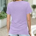 thumbnail image 6 of WHEANG Women's Crew Neck Ruched Short Sleeve Tops, Fashion Blouses Comfort Versatile Daily Outfit Summer Tops for Women, Solid Color Casual T Shirts for Women(Color Purple Size M), 6 of 6