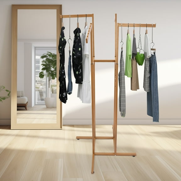 Sturdy Adjustable Height 47.24-70.87in, 4-Way Design with 2 Straight & 2 Slanted Arms, 4 Way Adjustable Clothing Rack, Clothing Display Rack, Clothes Rack for Clothing Stores, for Retail Stores