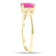 thumbnail image 3 of SZUL Women's Emerald Cut Pink Topaz and Diamond Classic Band in 10K Yellow Gold, 3 of 5