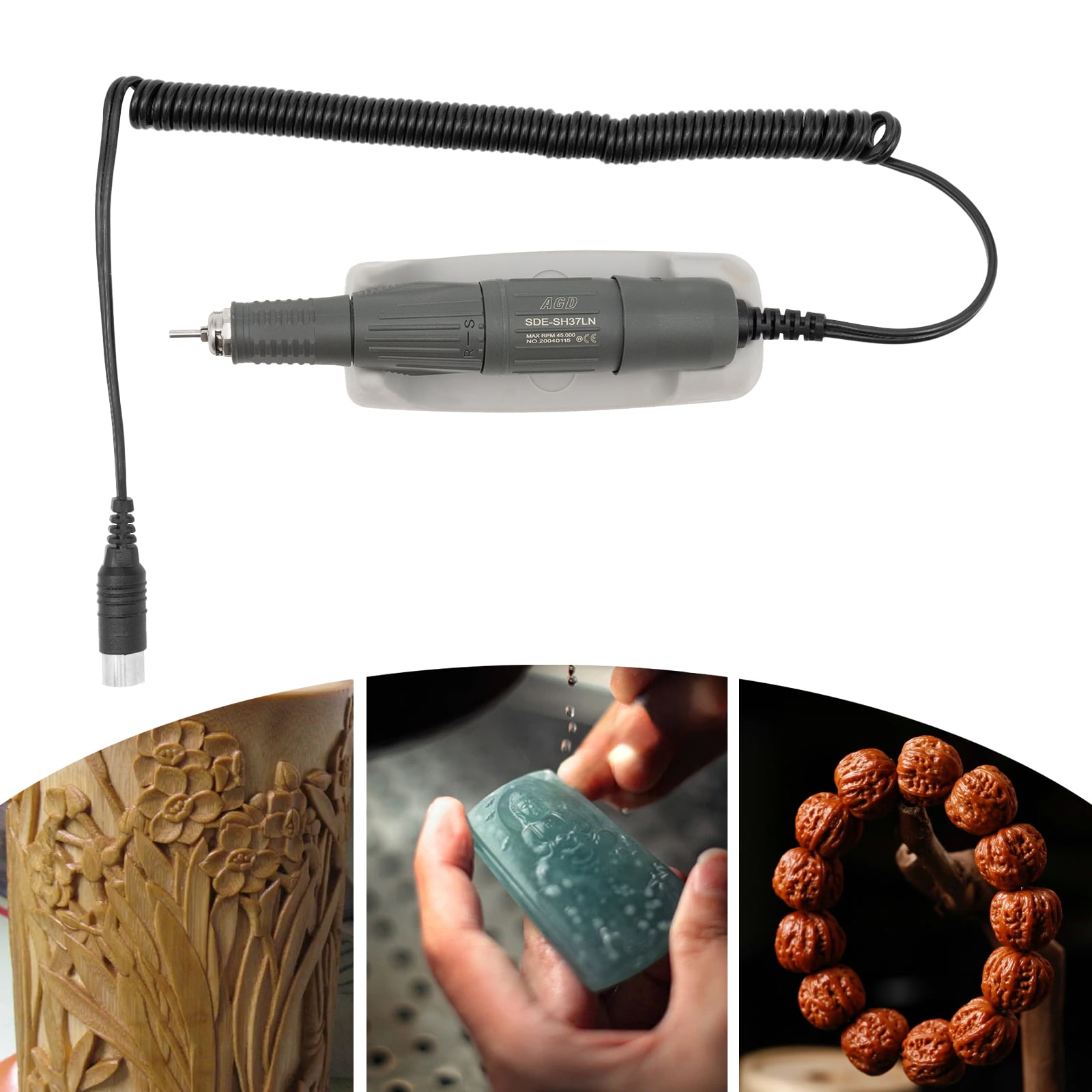 Peakora Handheld Engraving Tool, 45000 RPM with Spring Wire Safety Design, Corrosion-Resistant Build, Compact Size for Wood Carving, Egg Art, and Grinding