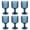 Blue, variant on 6 Pack Glass Cups 300ml,Thickened Tumblers Set with Sunflower & Beaded Texture - Clear, Dishwasher Safe for Iced Coffee, Juice, Beer, Home, Party, Restaurant