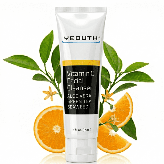 YEOUTH Vitamin C Facial Cleanser, Gentle Daily Face Wash for Men and Women, 3 oz