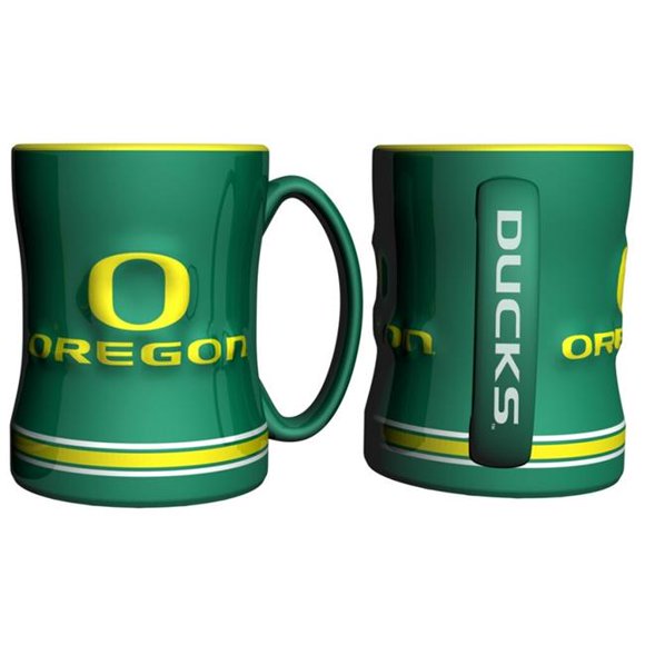 Logo Brands 629375274 Oregon Ducks Coffee Mug - 14 oz Sculpted Relief