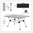thumbnail image 4 of Topbuy Folding Camping Table Collapsible Aluminum Roll Up Beach Table with Carrying Bag 4-Level Adjustable Height Silver, 4 of 7