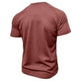 thumbnail image 6 of Rhuody t shirts for men Short Sleeve Round neck Tee Shirts Shirt Solid Colour Sports Tops Clothings Red S, 6 of 6