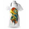 thumbnail image 3 of Eagle Apron Ethnic Inspired Bald Eagle Pattern with Oriental Color Scheme Flying Animal Design, Unisex Kitchen Bib Apron with Adjustable Neck for Cooking Baking Gardening, Multicolor, by Ambesonne, 3 of 3