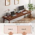 thumbnail image 3 of NELYE 63" Extra Long Two Person Simple Wooden Writing Desk, Walnut Finish, 3 of 7