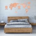 thumbnail image 2 of OUNONA Modern World Map Wall Clock with 3 for Home Office Decorative Brown ABS Art 12.5 inches, 2 of 8