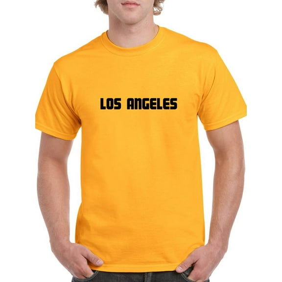 "Los Angeles" City Black Quote Across The Chest Men T-Shirt, Male x-Large