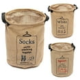 thumbnail image 2 of Shisuyan Jute Laundry Basket Pocket Organizer Basket Storage With Socks Printed, 2 of 4