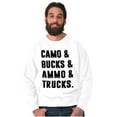 thumbnail image 4 of Camo Bucks Trucks Cute Hunter Son Men's Big & Tall Crewneck Sweatshirt Brisco Brands 3X, 4 of 5