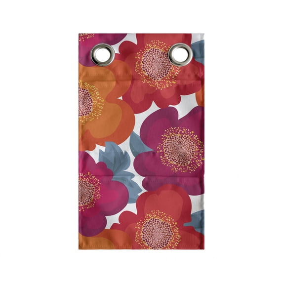 Flowers Hanging Pocket Organizer, Poppy Blooms Beauty Rural Flourishing Essence Petal Bouquets Arrangement, Printed Polyester Storage Bag with Pockets, 9" x 16", Slate Blue Magenta