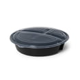 thumbnail image 2 of Mainstays 10-Piece (5 Containers + 5 Lids) Round Meal Prep Containers, 3-Compartments, 1L, BPA-Free, Microwave & Dishwasher Safe, 2 of 10