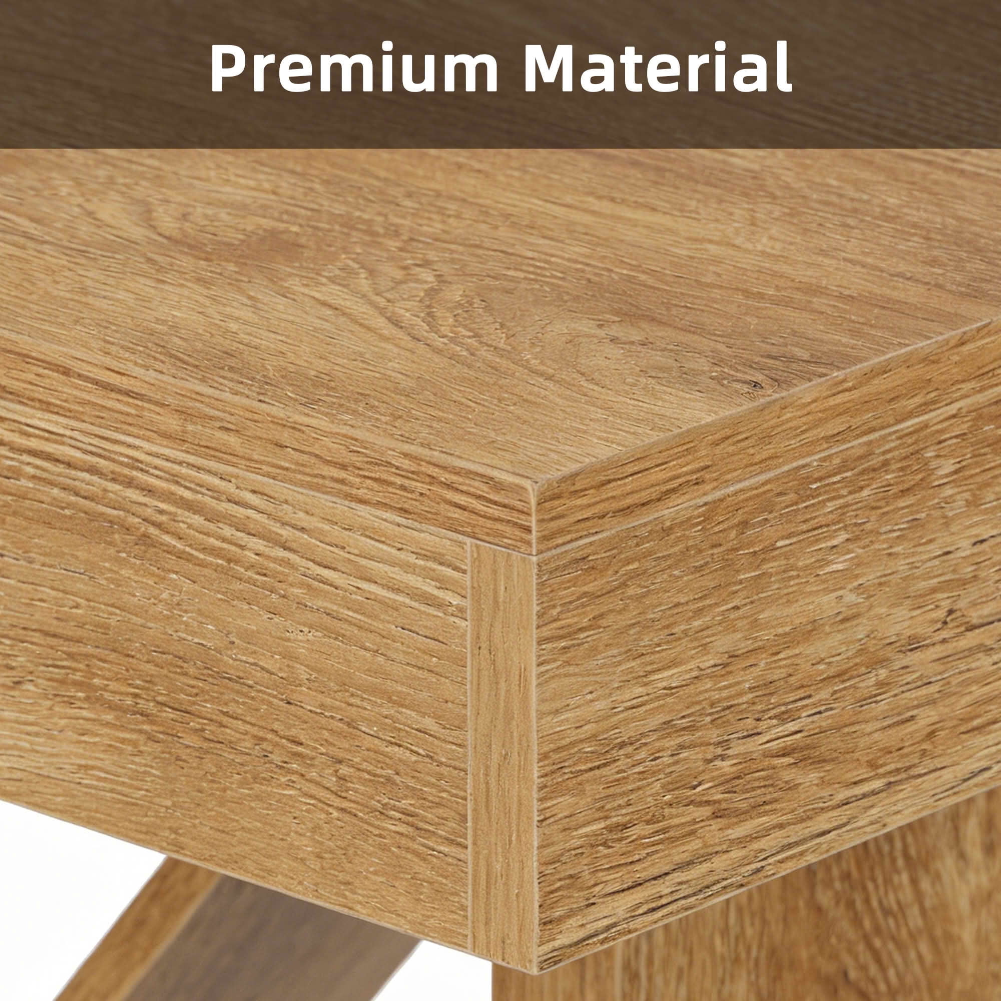MAYEERTY 63 Inch Rectangular Farmhouse Dining Table, E1 Grade MDF Kitchen Dinner Table for 4 to 6 People