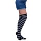 thumbnail image 1 of Sonducket Paquete de 2 calcetines a rayas de talla grande hasta el muslo, transpirabilidad, apariencia única y flexible, calcetines antideslizantes, Medias rayas negras grises, 1 of 6