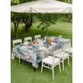 thumbnail image 3 of Outdoor Tablecloth with Umbrella Hole and Zipper, Palm Leaves Rectangle Table Cloth 60x102 Inch Waterproof Tablecloth, Turquoise Tropical Leaf Botanical Retro Spring Picnic Table Cover for Patio, 3 of 7