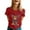Red, variant on Womens Crewneck Tops Carnival Highland Cattle Printed Casual Loose T Shirts Short SLeeve Spring Summer Fashion Basic Blouses