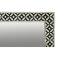 thumbnail image 3 of RUDRAKSHA CORPORATION Modern Geometric Bone Inlay Rectangle Mirror Frame, Black with Ivory & Beige Moroccan Motif, Polished Wall Accent for Home, 3 of 3