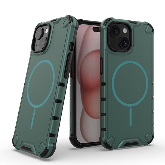 Magnetic Case for iPhone 14 [Compatible with Mag-Safe] [Heavy Duty Military Grade Drop Protection] Enhanced Corners Shockproof Solid Color Phone Cover for iPhone 14 6.1 inch, Darkgreen