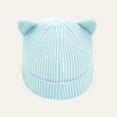 thumbnail image 7 of CAIVO Cute Embroidered Cat Knit Hat Kids Winter Warm With Ear Soft Yarn Cap Cold Weather Comfort Child Solid Color Clothing, 7 of 7