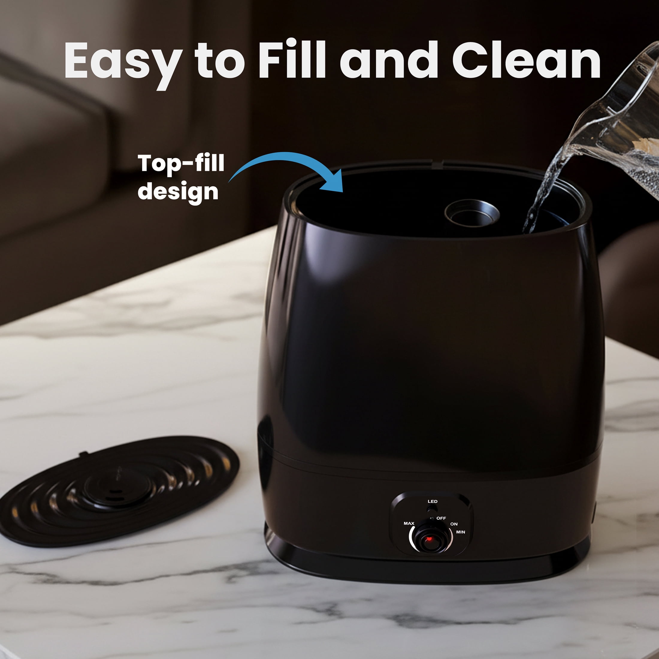 Everlasting Comfort Cool Mist Humidifier, 6L Filterless Humidifier for Large Rooms