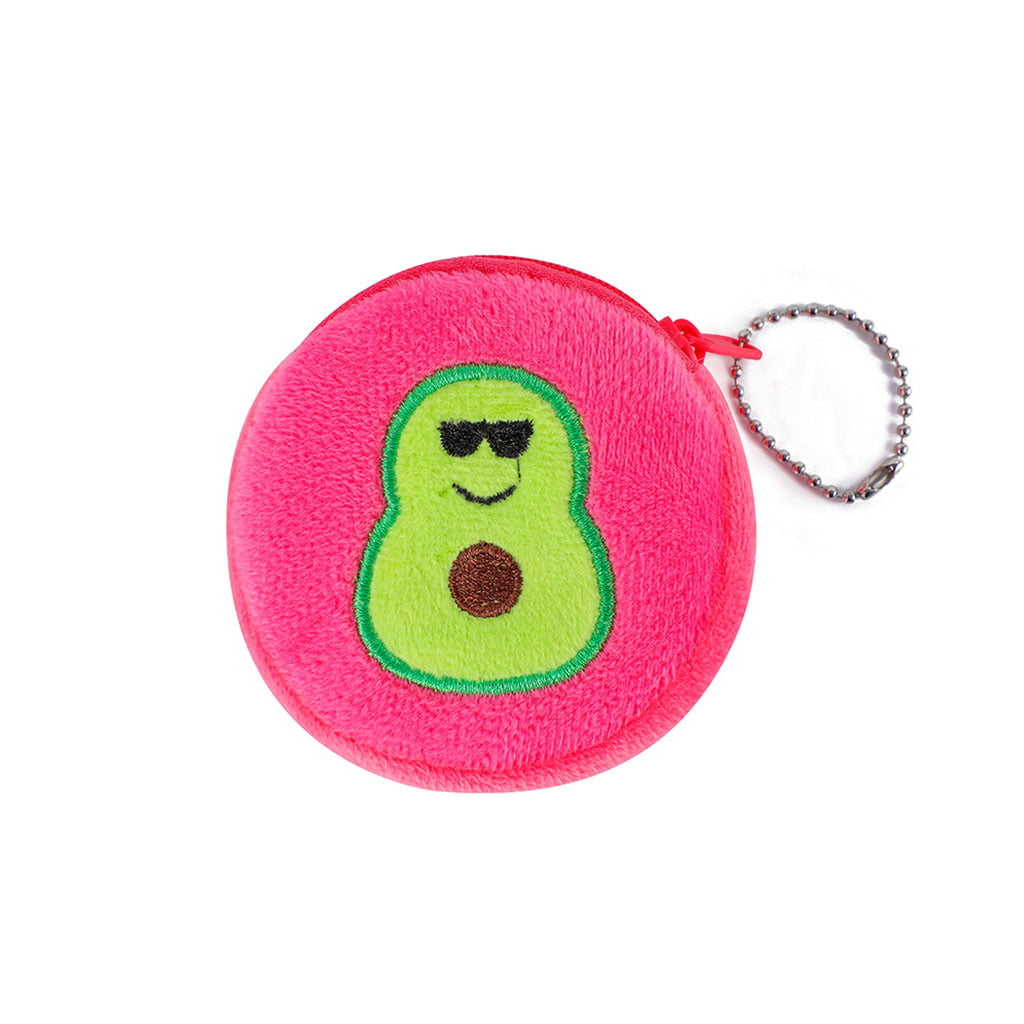 MYBOON Cartoon Plush Avocado Coin Purse Cute Wallet Girl Clutch Embroidered Bag Key Earphone Organizer Pouch Kids Girls Gift