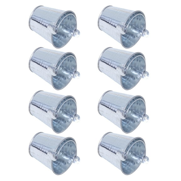 Soimiss Small Flower Pots Iron Silver 8Pcs for Home Gardening Indoor Decoration