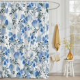 thumbnail image 3 of Shower Curtain Blue Floral Shower Curtains for Bathroom Decor, Waterproof Polyester Shower Curtain Set with Hooks, Standard Size 72" x 72" Lead Watercolor Flowers, 3 of 9