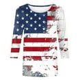 thumbnail image 5 of IchuanyiIndependence Day Womens Shirts , Womens Fashion Round Neck Casual Three Quarter Independence Day Print Tops T-shirt Blouse, 5 of 5