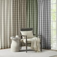thumbnail image 3 of Madison Park Modern Curtain Adult Indoor Plaid Faux Leather Tab Top, 50"x84", Grey, 3 of 7