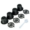 QIFEI 4Pcs Capsules Refillable - Reusable Coffee Pods for Nespresso Cups Black