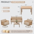 thumbnail image 2 of Erinnyees 4 Piece Patio Furniture Set,Swivel Glider Rocking Chairs with 6" Thick Cushions, Loveseat & Coffee Table, All-Weather Patio Conversation Sets for Backyard, Poolside & Balcony, Light Beige, 2 of 8