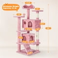 thumbnail image 3 of Alden Design 54.5" H Double Condo Cat Tree with Scratching Post Tower, Pink, 3 of 8
