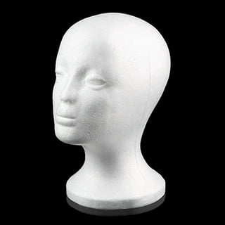 Display Heads: White Female Styrofoam Head -15 Inches High (Case)