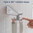 thumbnail image 2 of 360 Degree Rotating Storage Rack Adhesive 6 Storage Rack Hooks Bathroom Hanger Kitchen Gadgets Organizer, Gray, 2 of 6
