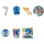 Angle View: Sonic Boom Sonic The Hedgehog Party Supplies Party Pack For 16 With Silver #7 Balloon