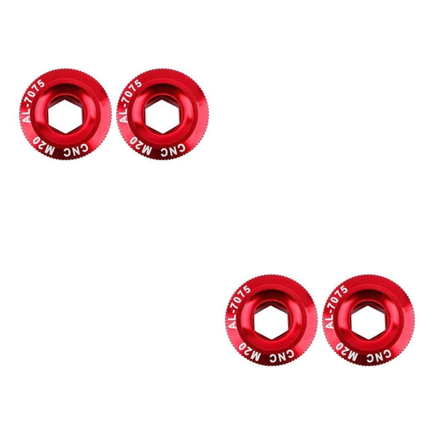 Naiovety Tornillo de manivela de bicicleta de montaña, 2 piezas, portátil, antioxidante, Color sólido, aleación extraíble M20, accesorios Rojo 2Conjunto