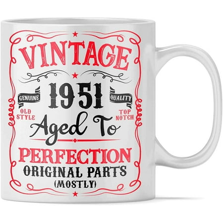 

66 Year Old Vige Mostly Original Parts 1955 66th Birthday Gift Birthday Mug Gag Gift for Mend Women Funny 15 Oz Birthday Coffee Mug | Novelty B-Day Mug Gift Ideas for Him Her