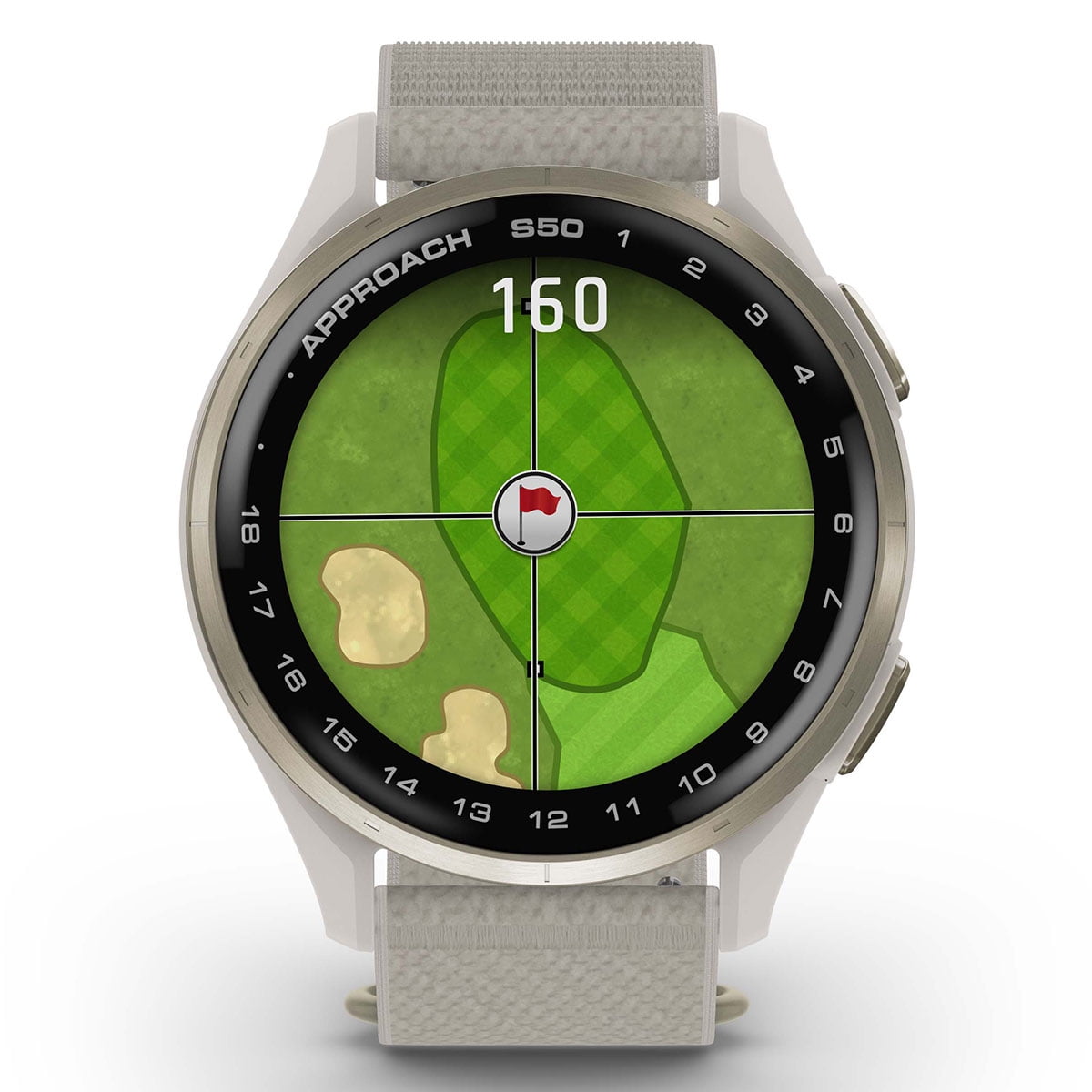 Garmin Approach S50 (Cream Gold/Ivory) Golf GPS Smartwatch Bundle with PlayBetter Screen Protectors, Wall Adapter & Hard Case