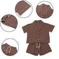 thumbnail image 4 of WOLLED 6M-3T Boys Linen Shorts and Shirt Set for Baby Newborn Summer Solid Color Clothes Set Button up Lapel Shirts Tops and Shorts Outfit, 4 of 11